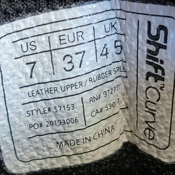 Shift Curve Street Shoes Womens Sz 7 Black Motorcycle 57153 Breathable Leather