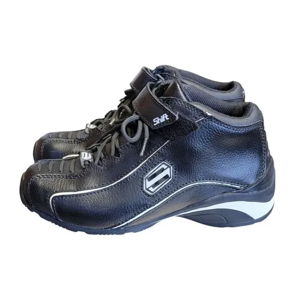 Shift Curve Street Shoes Womens Sz 7 Black Motorcycle 57153 Breathable Leather
