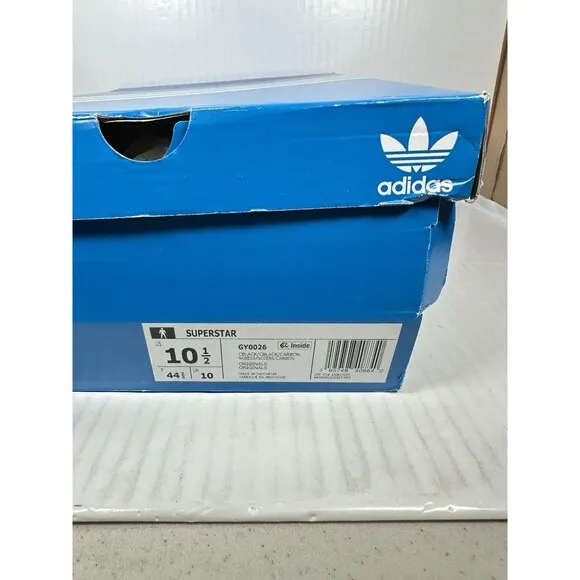 Size 10.5 Adidas Originals Superstar Black Carbon Shoes Sneakers GY0026 Mens NEW