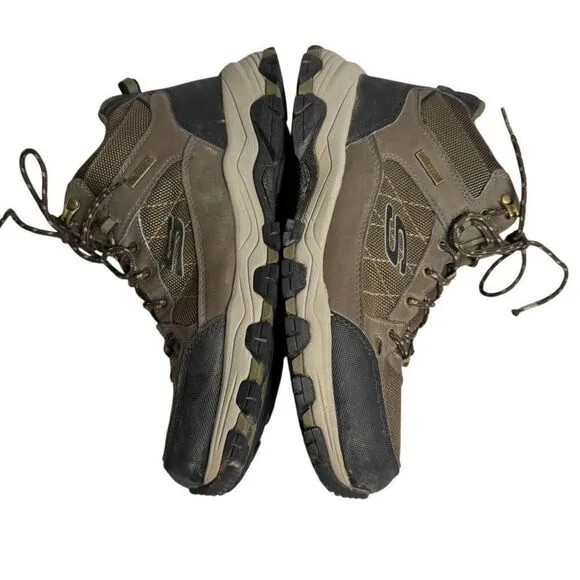 Skechers brown lace up waterproof ankle hiking boots size 9.5 wide width