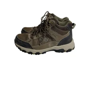 Skechers brown lace up waterproof ankle hiking boots size 9.5 wide width