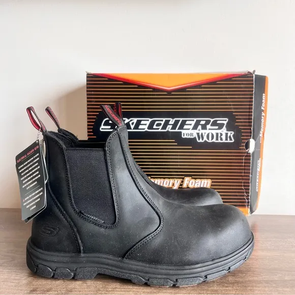 SKECHERS for WORK Vicksburk Sorrin Men's Boot NEW Size 8.5 #B1647A