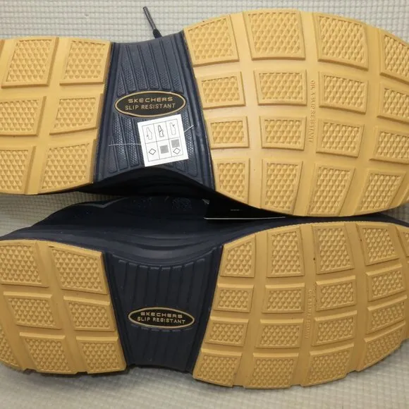 Skechers Malad II 200127 Composite Toe Work Shoes ASTM Navy/Tan Men's 7.5 NWT