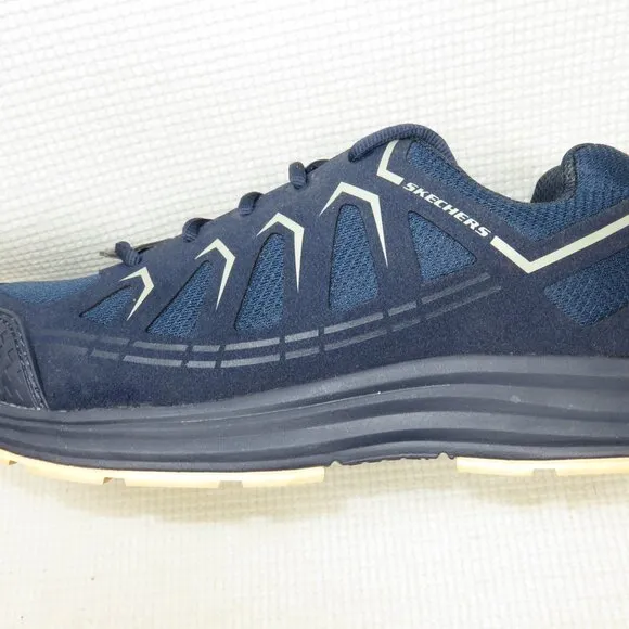 Skechers Malad II 200127 Composite Toe Work Shoes ASTM Navy/Tan Men's 7.5 NWT