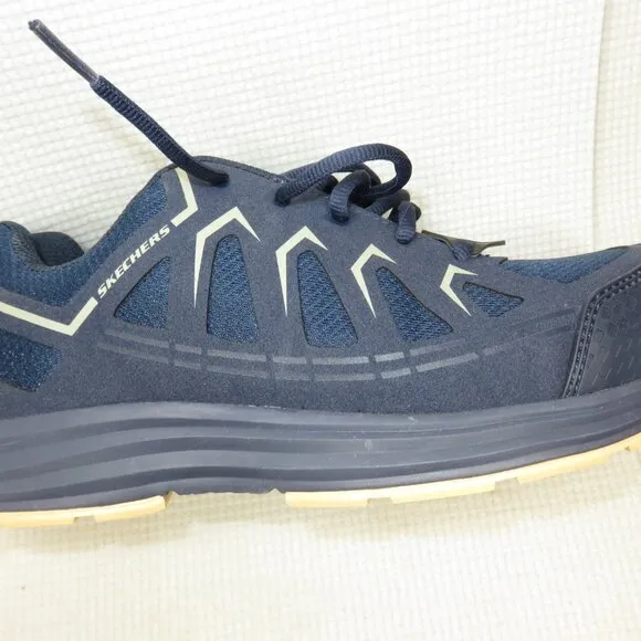 Skechers Malad II 200127 Composite Toe Work Shoes ASTM Navy/Tan Men's 7.5 NWT