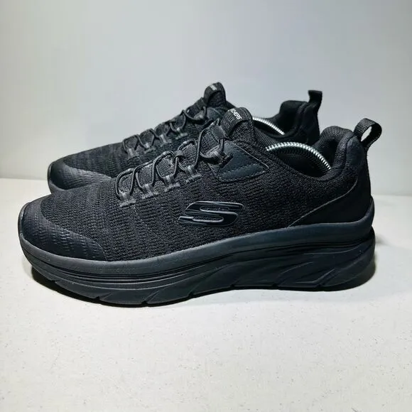 Skechers Mens D Lux Walker Pensive 232045 Black Running Shoes Sneakers Size 10,5