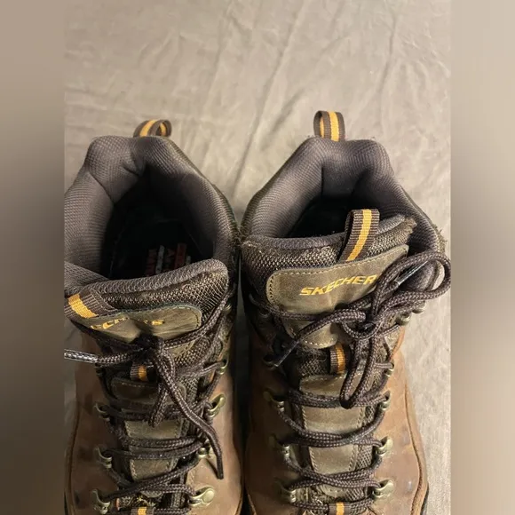 Skechers Men's Relment Traven Waterproof Leather High Top Hiking Boots Brown 13