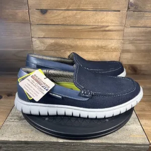 Skechers Mens Size 9.5 Moreway Chapson Navy Blue Casual Slip On Loafer Shoes