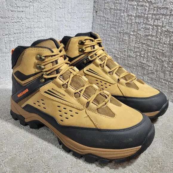 Skechers Polano Norwood Men's Size 11.5 Brown Leather Lace Up Hiking Boots 65755