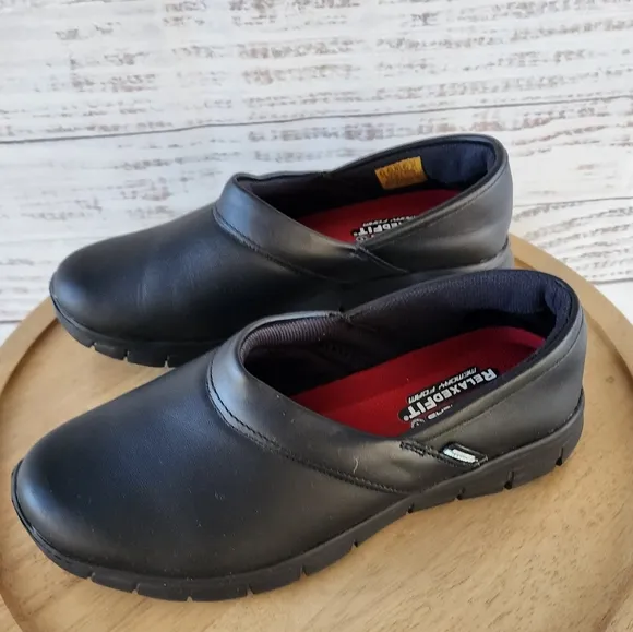 Skechers slip resistant women's black work clogs shoes size 9.5
