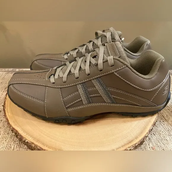 Skechers USA Men's Citywalk Malton Oxford Sneaker Desert Brown Size 12 New W Box