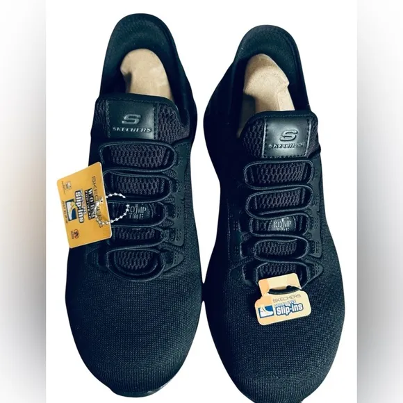 SKECHERS® Work Tilido - Black Ombray Comp Toe Sneakers Work Shoes Women's 8.5