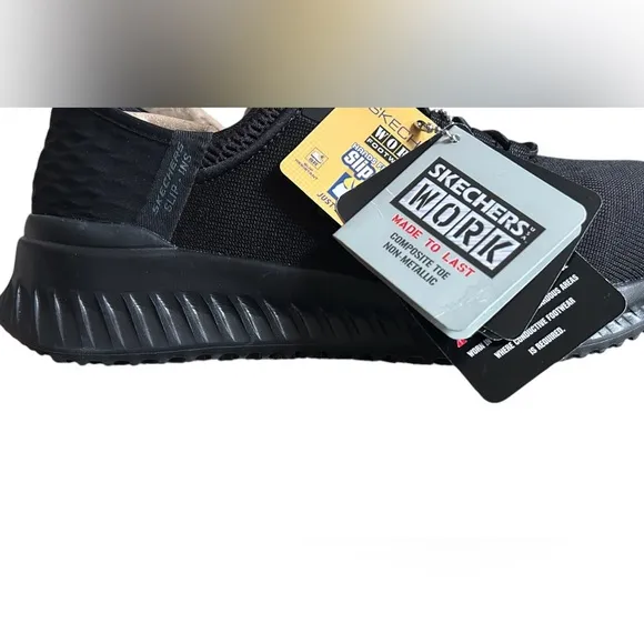 SKECHERS® Work Tilido - Black Ombray Comp Toe Sneakers Work Shoes Women's 8.5