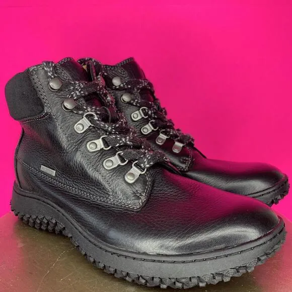 Sofft Amoret Waterproof Black Leather Lace-Up Ankle Boot
