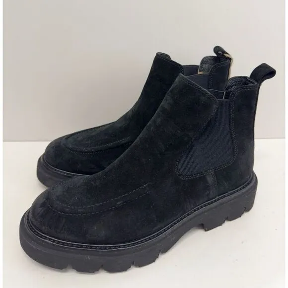 Sofft Booties Size 7.5 Black Leather Suede Samira Waterproof Pull On Boots NEW