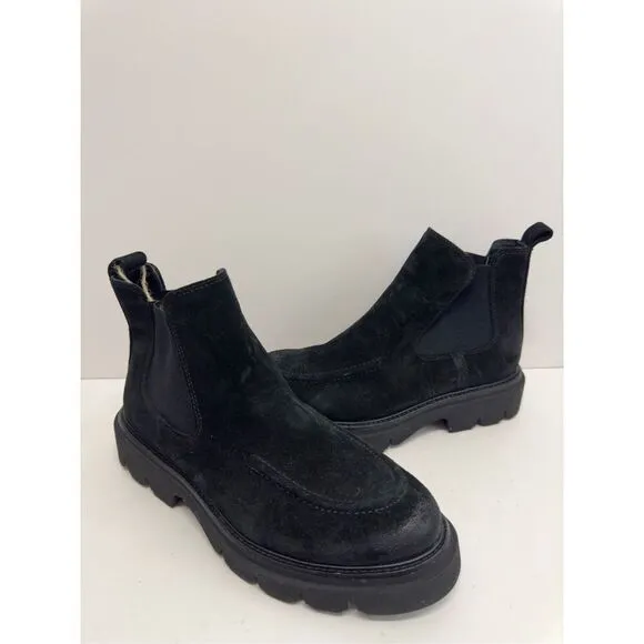 Sofft Booties Size 7.5 Black Leather Suede Samira Waterproof Pull On Boots NEW