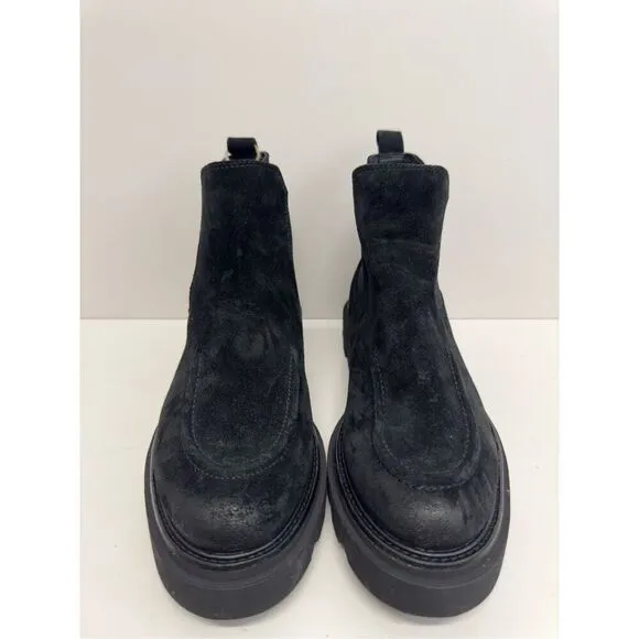 Sofft Booties Size 7.5 Black Leather Suede Samira Waterproof Pull On Boots NEW