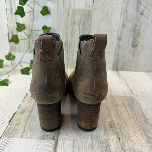 Sorel Addington Waterproof Leather Chelsea Heel Boots Women's Sz 7.5