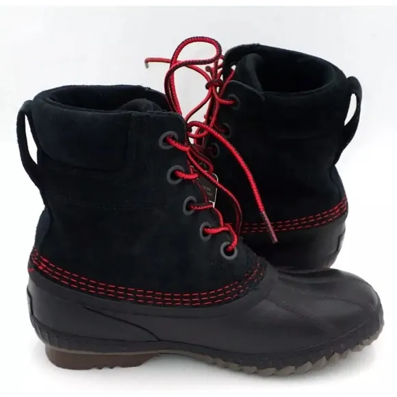 Sorel Boots Youth Cheyanne II Black Mountain Red NY2673-011 US Size 4Y Wns 5.5-6
