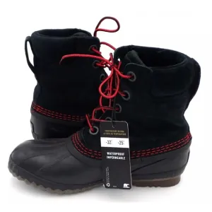 Sorel Boots Youth Cheyanne II Black Mountain Red NY2673-011 US Size 4Y Wns 5.5-6