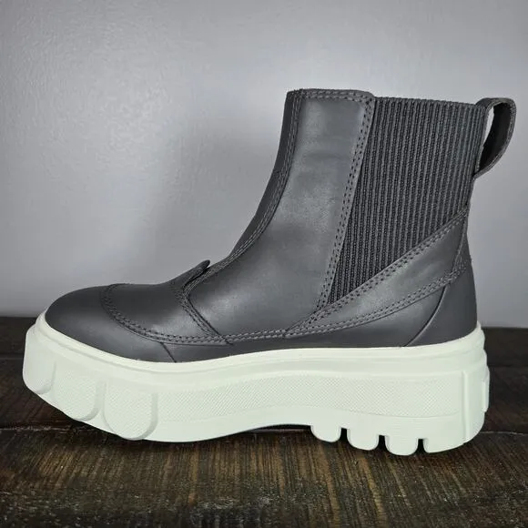 Sorel Caribou X Platform Womens Size 6.5 Waterproof Leather Chelsea Boots Gray