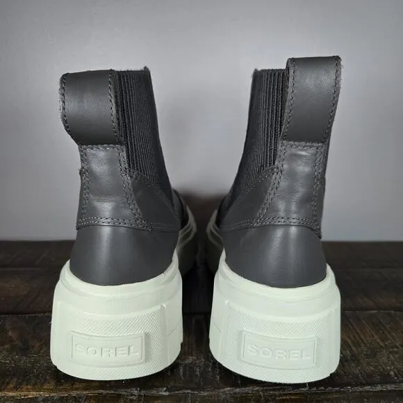 Sorel Caribou X Platform Womens Size 6.5 Waterproof Leather Chelsea Boots Gray