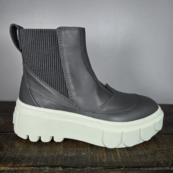 Sorel Caribou X Platform Womens Size 6.5 Waterproof Leather Chelsea Boots Gray