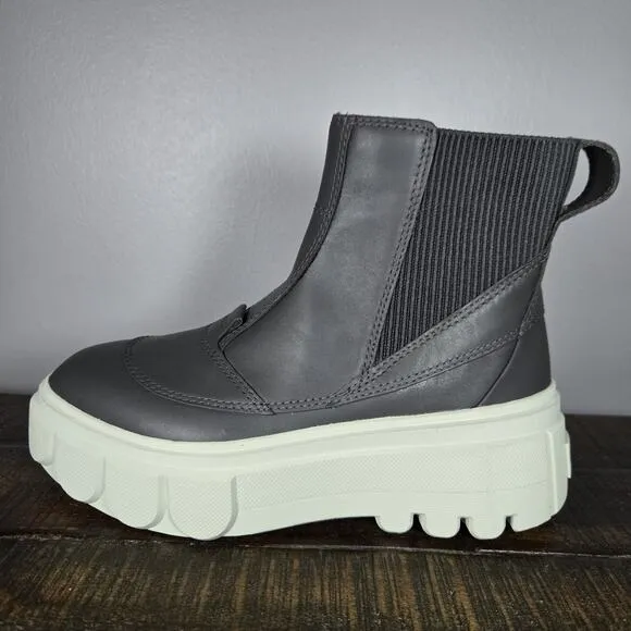 Sorel Caribou X Platform Womens Size 6.5 Waterproof Leather Chelsea Boots Gray