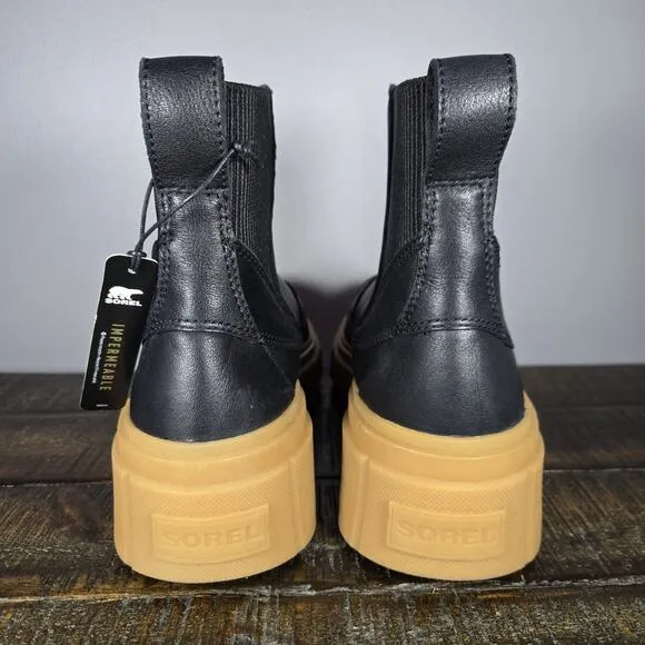 Sorel Caribou X Womens Size 8.5 Platform Waterproof Leather Ankle Boots Black
