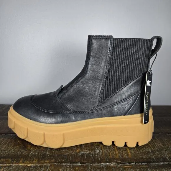 Sorel Caribou X Womens Size 8.5 Platform Waterproof Leather Ankle Boots Black