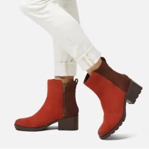 Sorel Cate lug sole carnelian red block heel boots size 7
