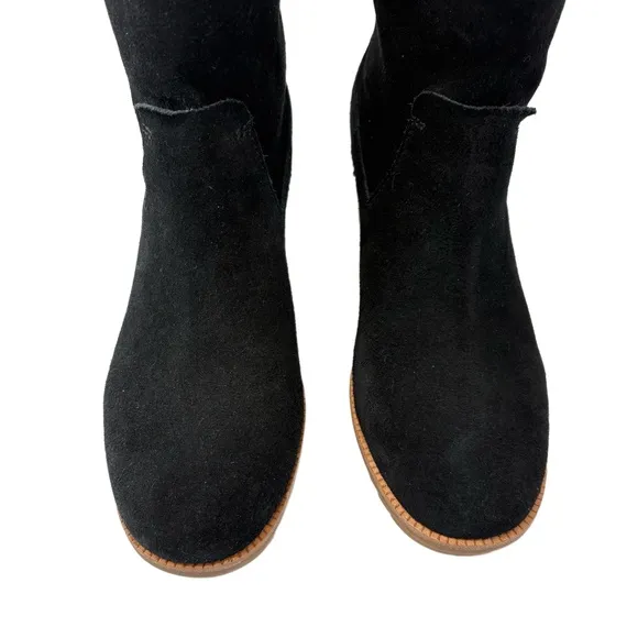 SOREL Cate Womens Size 7 Black Waterproof Suede Pull-On Boot Stacked Heel