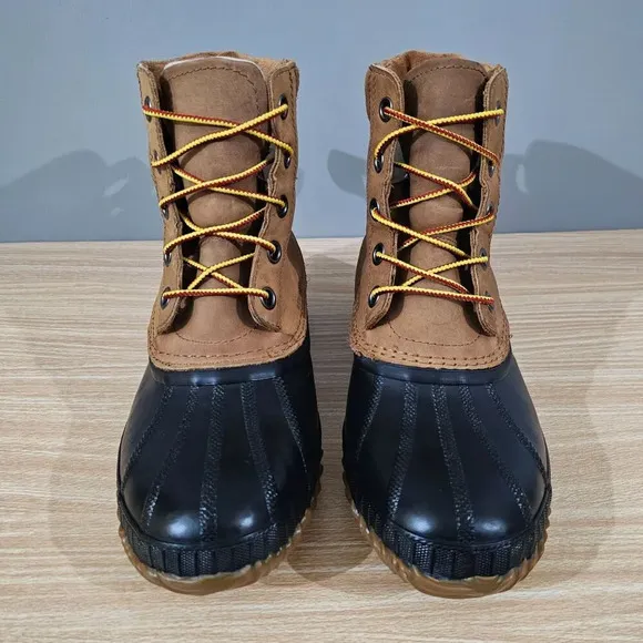 Sorel Cheyanne II Lace Duck Boot Waterproof Mens Chipmunk Brown Leather Size 8