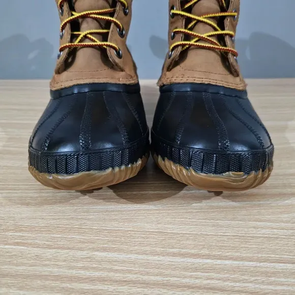 Sorel Cheyanne II Lace Duck Boot Waterproof Mens Chipmunk Brown Leather Size 8