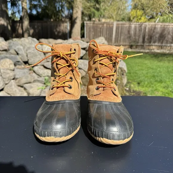 Sorel Cheyanne II Leather Duck Boots Men Size 7 Brown Lace NY1891-286 Gorpcore