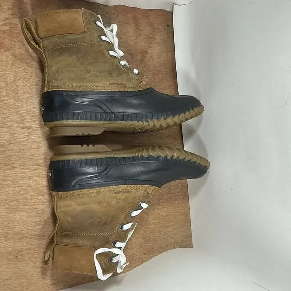 Sorel Cheyanne Men Size 10 Waterproof Brown Leather Rubber Duck Boot NM1704-224