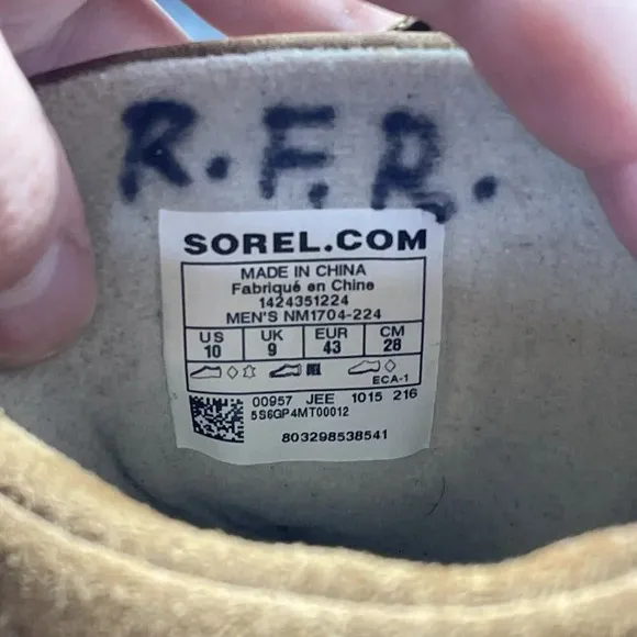 Sorel Cheyanne Men Size 10 Waterproof Brown Leather Rubber Duck Boot NM1704-224