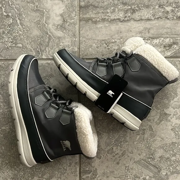 SOREL Explorer Carnival Waterproof Boots w/Faux Fur Collar