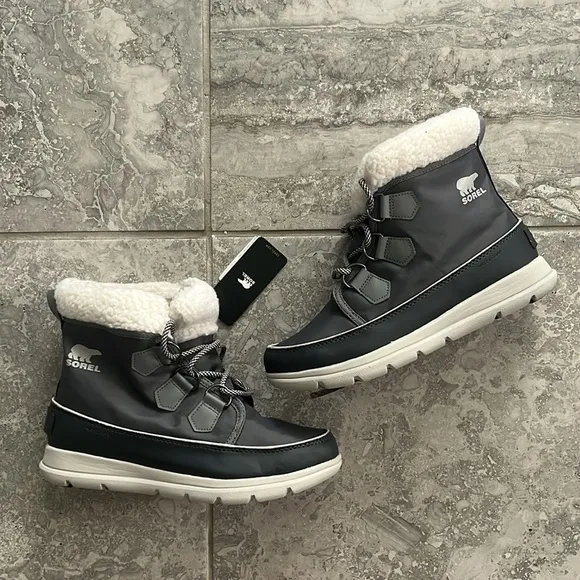 SOREL Explorer Carnival Waterproof Boots w/Faux Fur Collar
