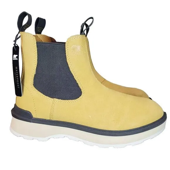 Sorel Hi Line Womens Size 10 Waterproof Chelsea Boots Tan Yellow Black Size 10