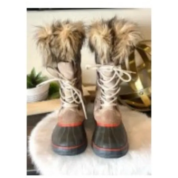 Sorel Joan of Arctic 10 Waterproof Boots for Women's NL 1540-102 Taffy n Red