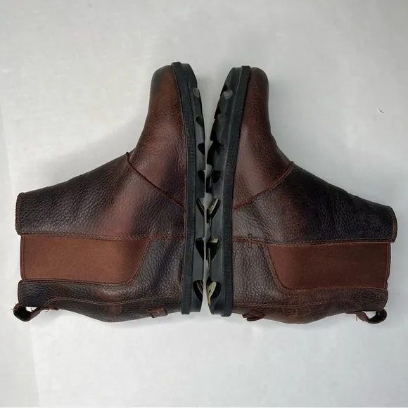 Sorel Joan Of Arctic Wedge II Brown Leather Waterproof Chelsea Ankle Boots 9.5