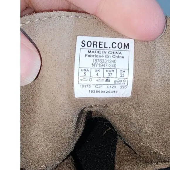 Sorel Joan of Arctic Wedge II Tan Suede Bootie Boots 3&quot; Heel