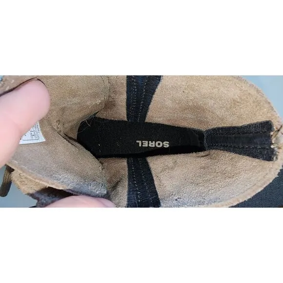 Sorel Joan of Arctic Wedge II Tan Suede Bootie Boots 3&quot; Heel
