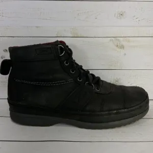 Sorel Lace Up Leather Rain Boots Mens Size 10.5 Buffalo Plaid Lined Waterproof