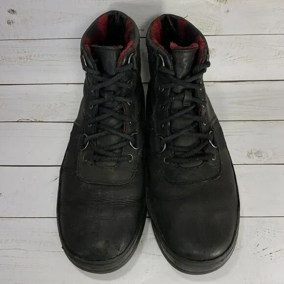 Sorel Lace Up Leather Rain Boots Mens Size 10.5 Buffalo Plaid Lined Waterproof