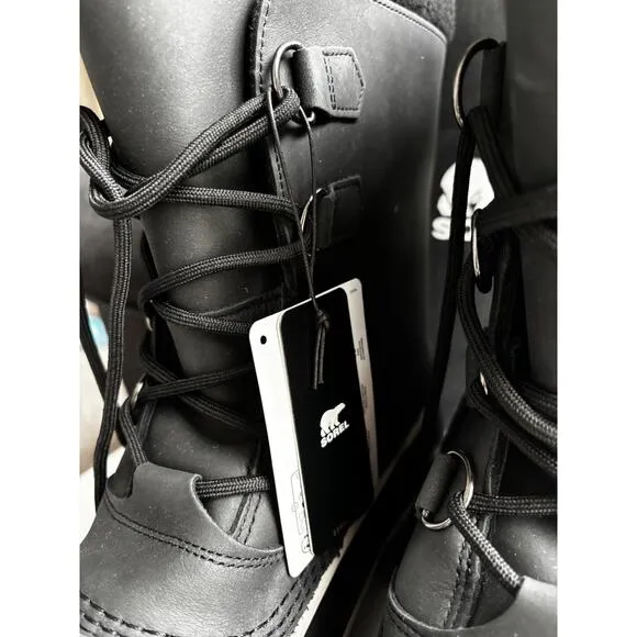 Sorel Men's Caribou Waterproof Winter Leather Boot Black- NEW w/ Box Size 13