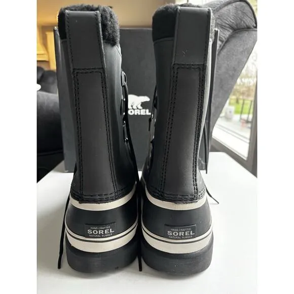 Sorel Men's Caribou Waterproof Winter Leather Boot Black- NEW w/ Box Size 13