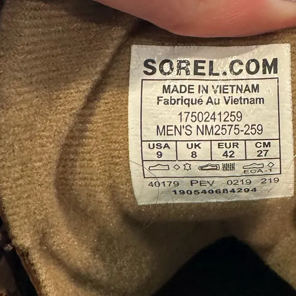 Sorel Mens Cheyanne Lace Boots Size 9
