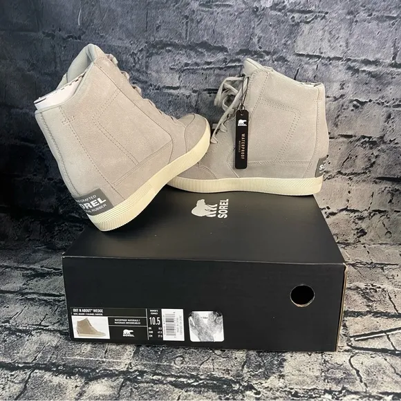 Sorel Out N About Dove Quarry Waterproof Wedges Boots Bootie Sneakers Shoes 10.5